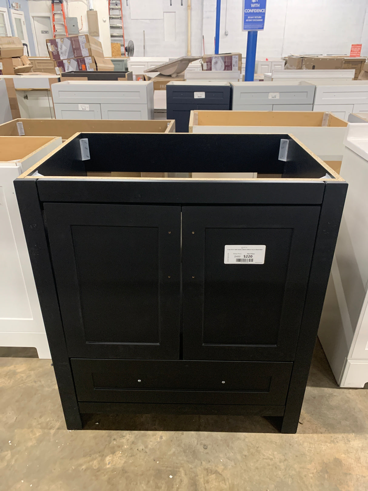 Craye 30 in. Bath Vanity Cabinet without Top in Matte Black