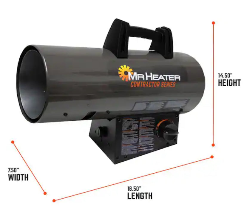 Contractor Series 60,000 BTU Forced Air Propane Indoor/Outdoor Space Heater with 10 ft. Hose and Regulator