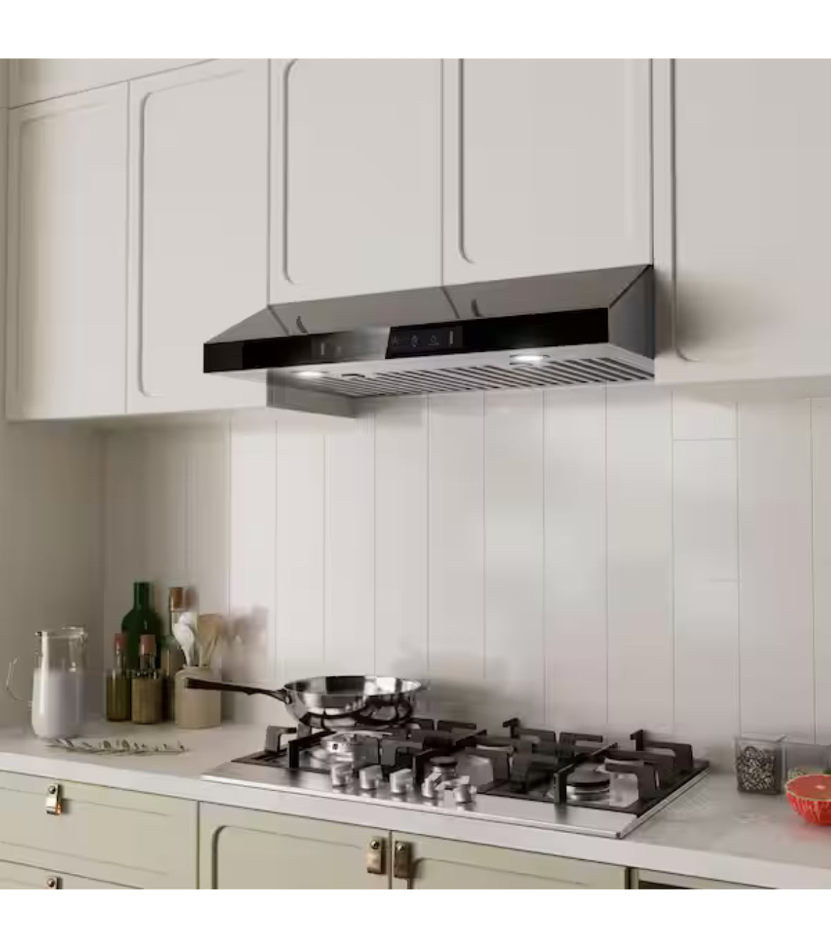 36 in. 900CFM Ducted Under Cabinet Range Hood with Touch Display, Permanent Filters in Stainless Steel with Black Glass