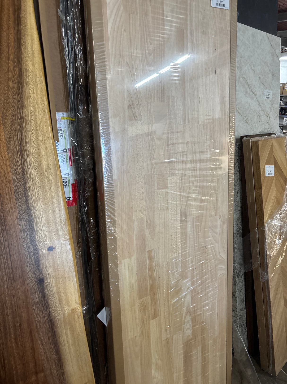 6 ft. L x 25 in. D Unfinished Hevea Solid Wood Butcher Block Countertop With Square Edge