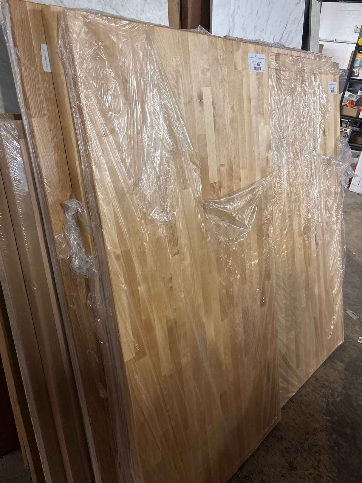 5 ft. L x 30 in. D Finished Engineered Birch Butcher Block Desktop Countertop