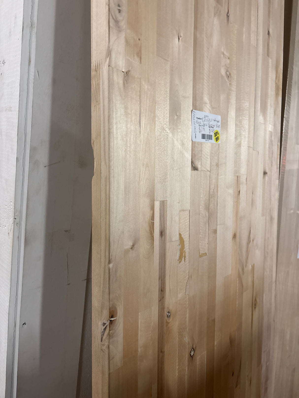 8 ft. L x 25 in. D Unfinished Birch Solid Wood Butcher Block Countertop with Square Edge