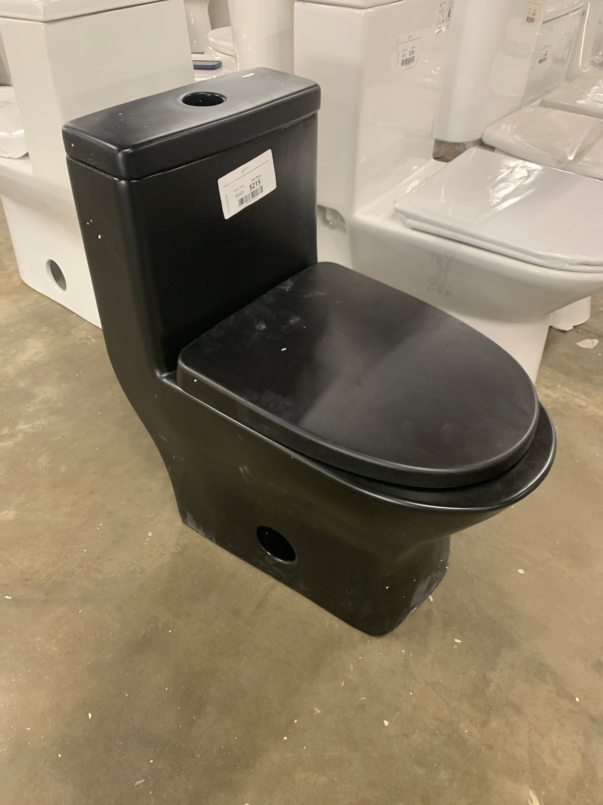 Sublime II 1-Piece 1.1/1.6 GPF Toilet Dual Flush Round Toilet in Matte Black Seat Included
