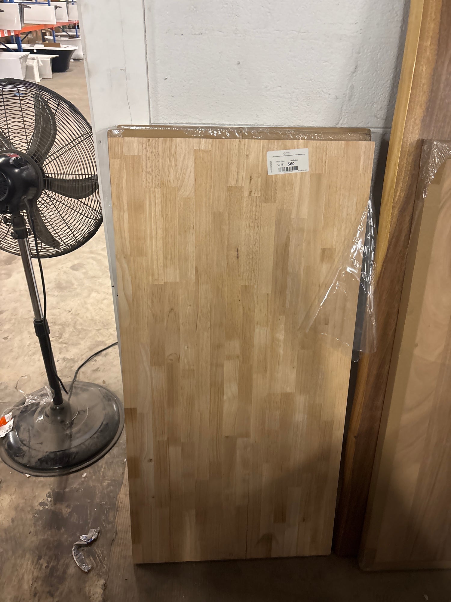 4 ft. L x 25 in. D Unfinished Hevea Solid Wood Butcher Block Countertop With Square Edge