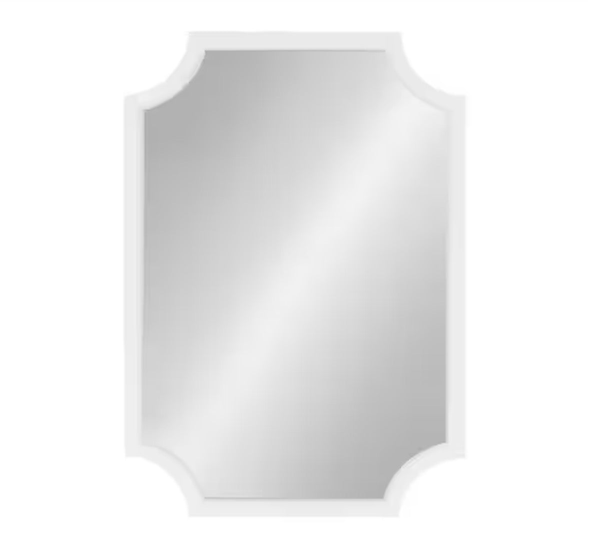 Medium Irregular White Contemporary Mirror (36 in. H x 24 in. W)