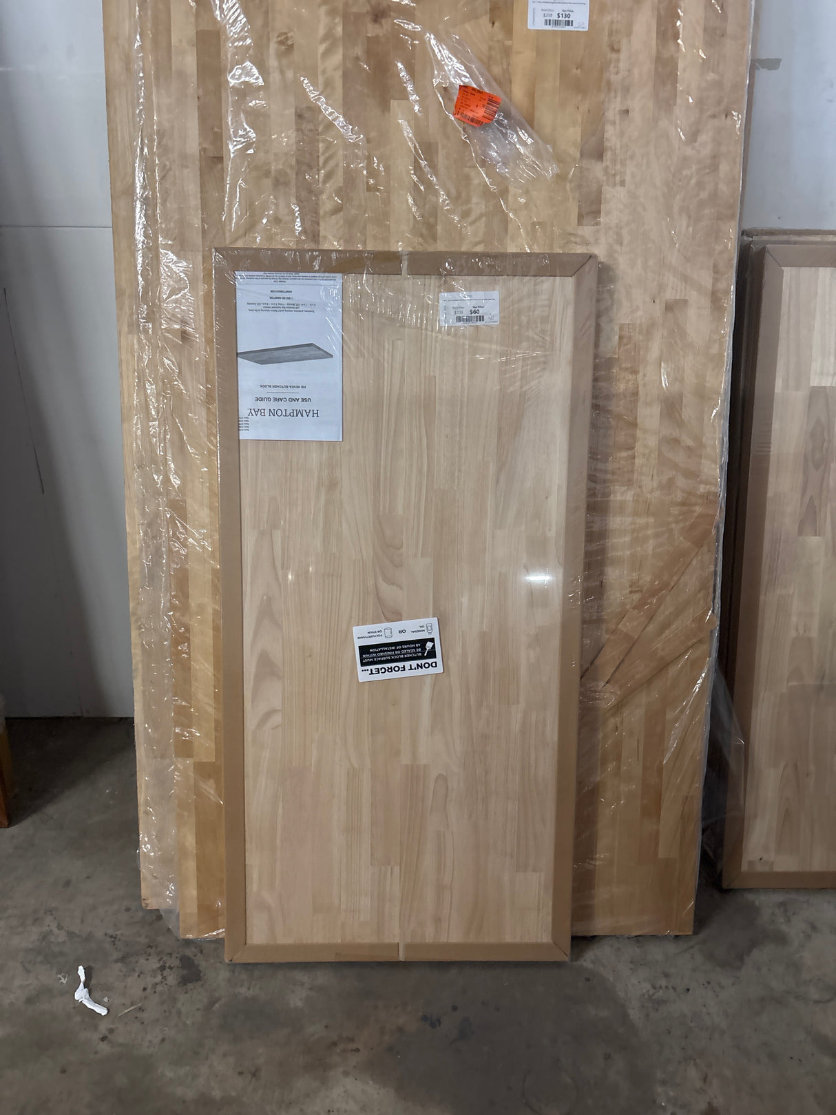 4 ft. L x 25 in. D Unfinished Hevea Solid Wood Butcher Block Countertop With Square Edge