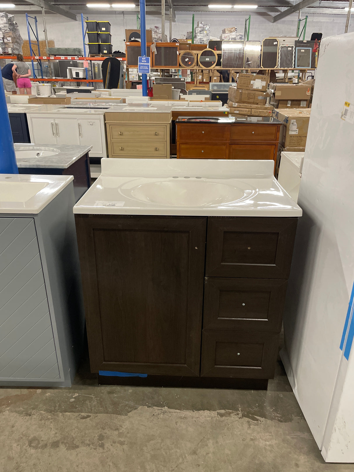 Bannister 31 in. Single Sink Dusk Bath Vanity with White Cultured Marble Top (Assembled)