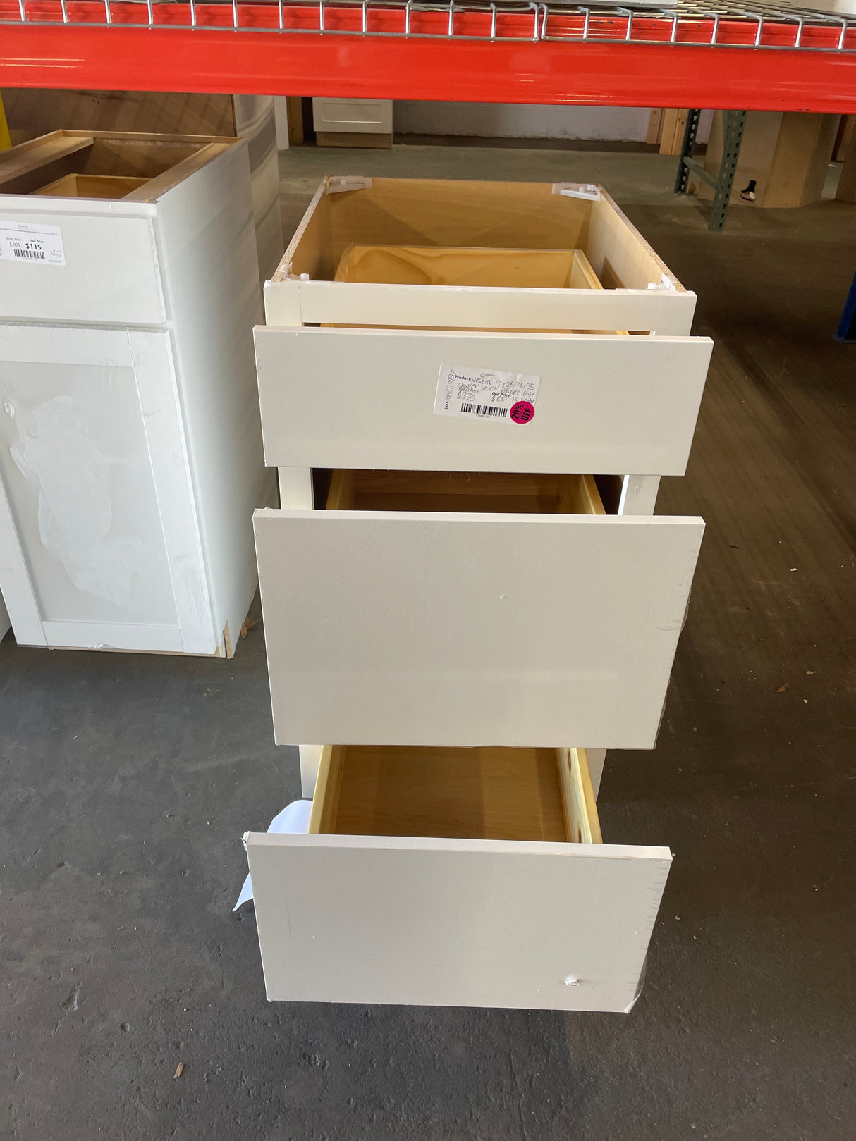 Westfield 18 in. W x 23.75 in. D x 35 in. H Shaker Stock Drawer Base Kitchen Cabinet in Feather White