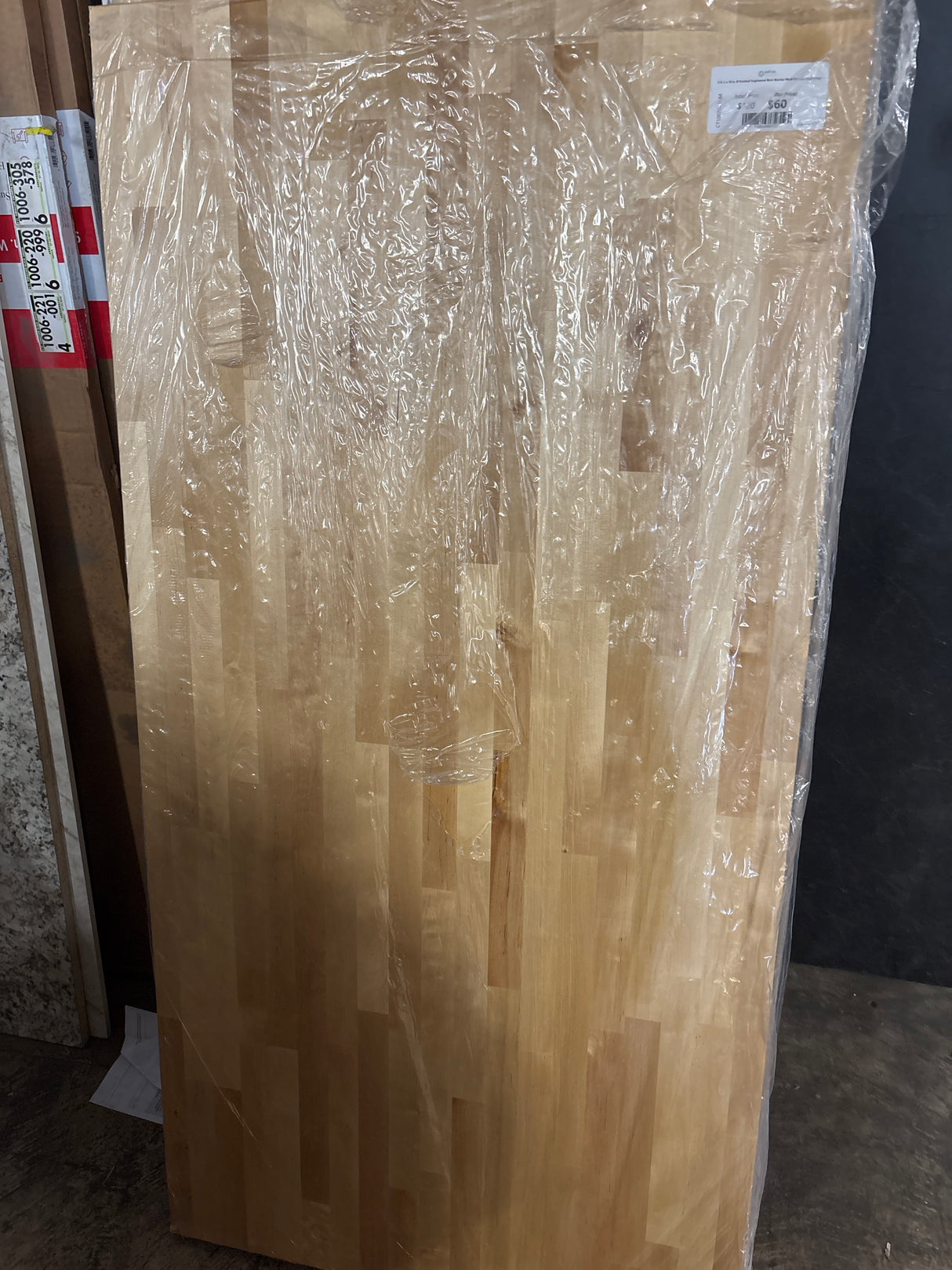 5 ft. L x 30 in. D Finished Engineered Birch Butcher Block Desktop Countertop
