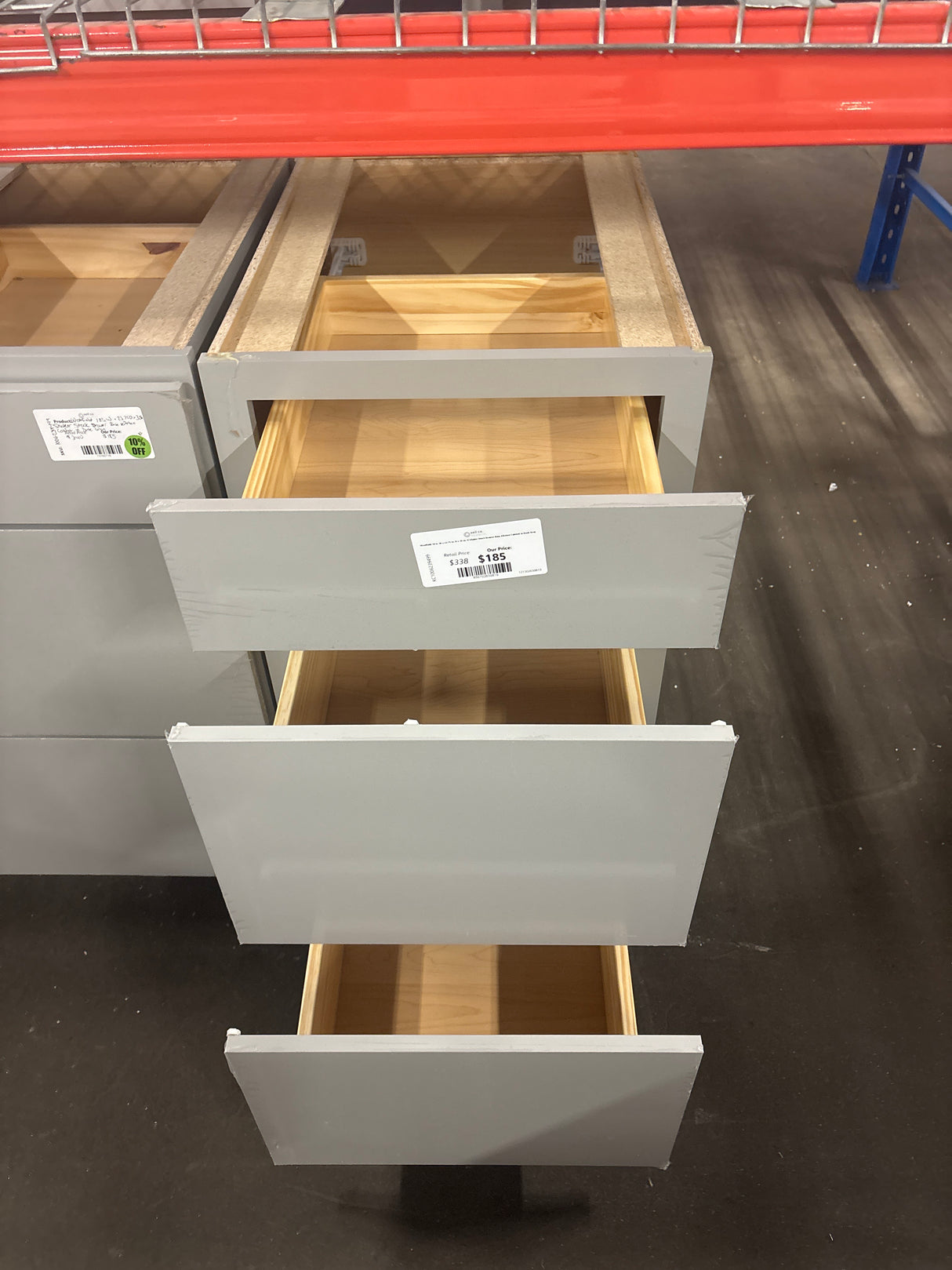 Westfield 18 in. W x 23.75 in. D x 35 in. H Shaker Stock Drawer Base Kitchen Cabinet in Dusk Gray