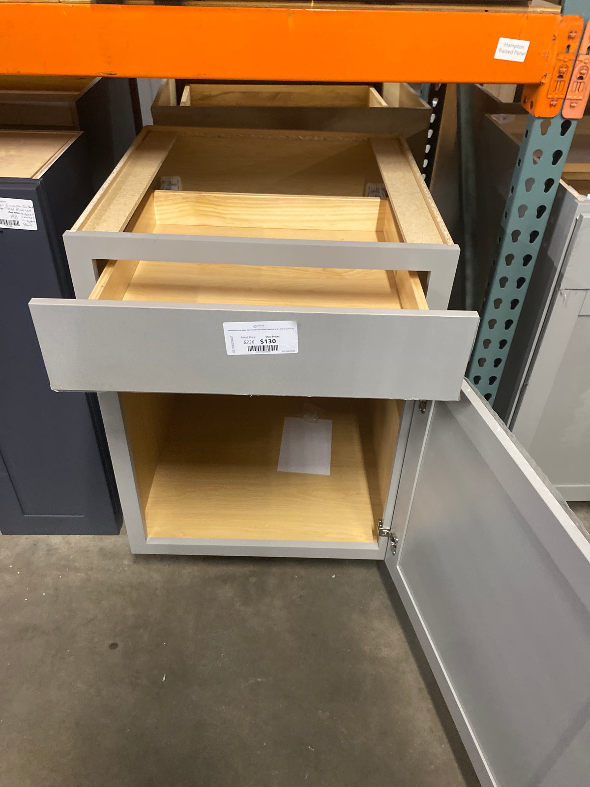 Westfield Dusk Gray Shaker Stock Assembled Base Kitchen Cabinet (24 in. W x 23.75 in. D x 35 in. H)