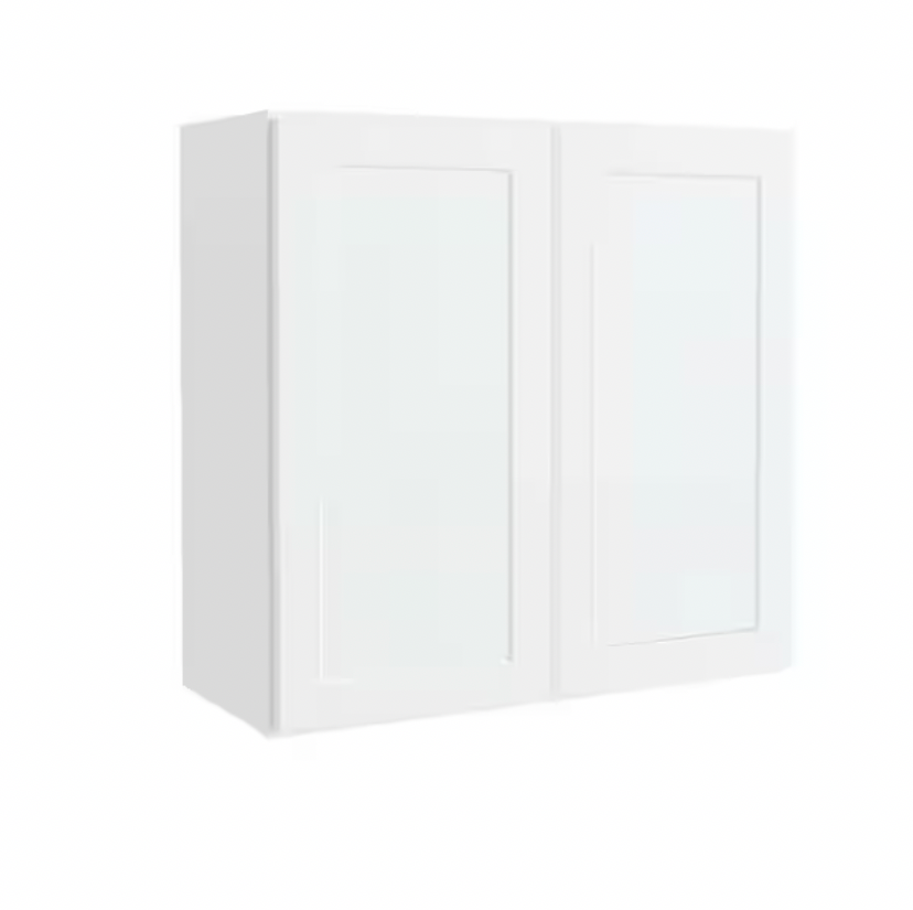 Courtland Shaker Assembled 30 in. x 30 in. x 12 in. Stock Wall Kitchen Cabinet in Polar White Finish