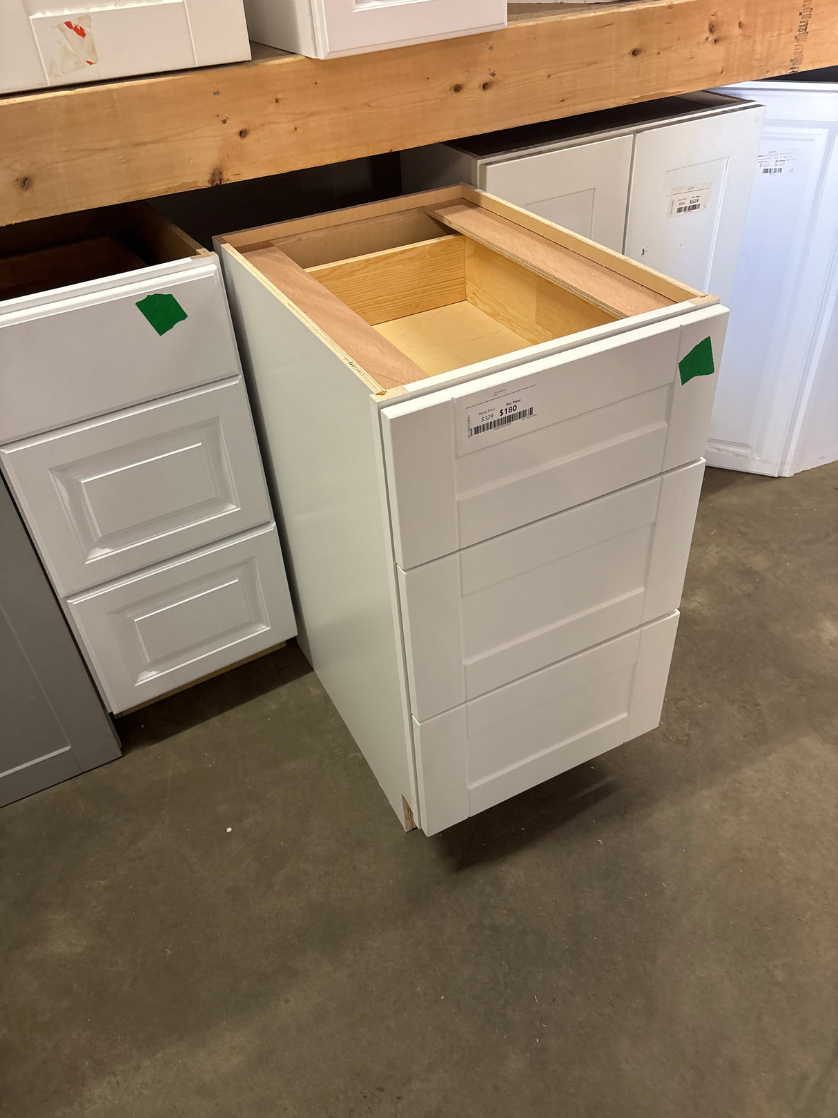 Arlington Vesper White Plywood Shaker Stock Assembled Drawer Base Kitchen Cabinet Sft Cls 18 in.W x24 in. D x 34.5 in. H