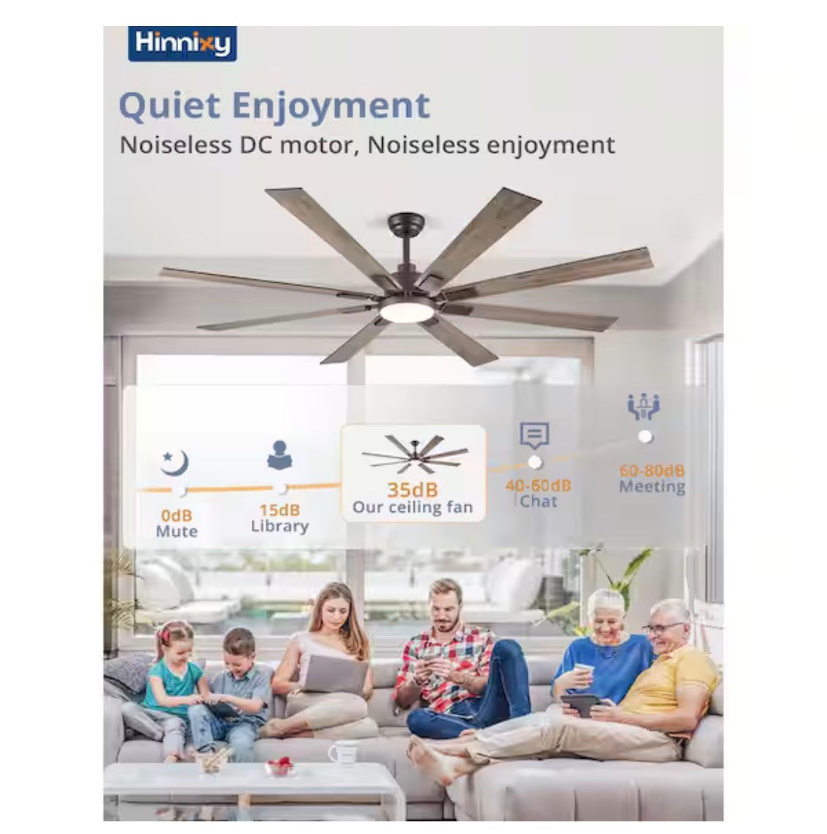 72 in. Indoor/Outdoor 8-Blade LED Bronze Ceiling Fan with Light, DC Motor and Remote Control
