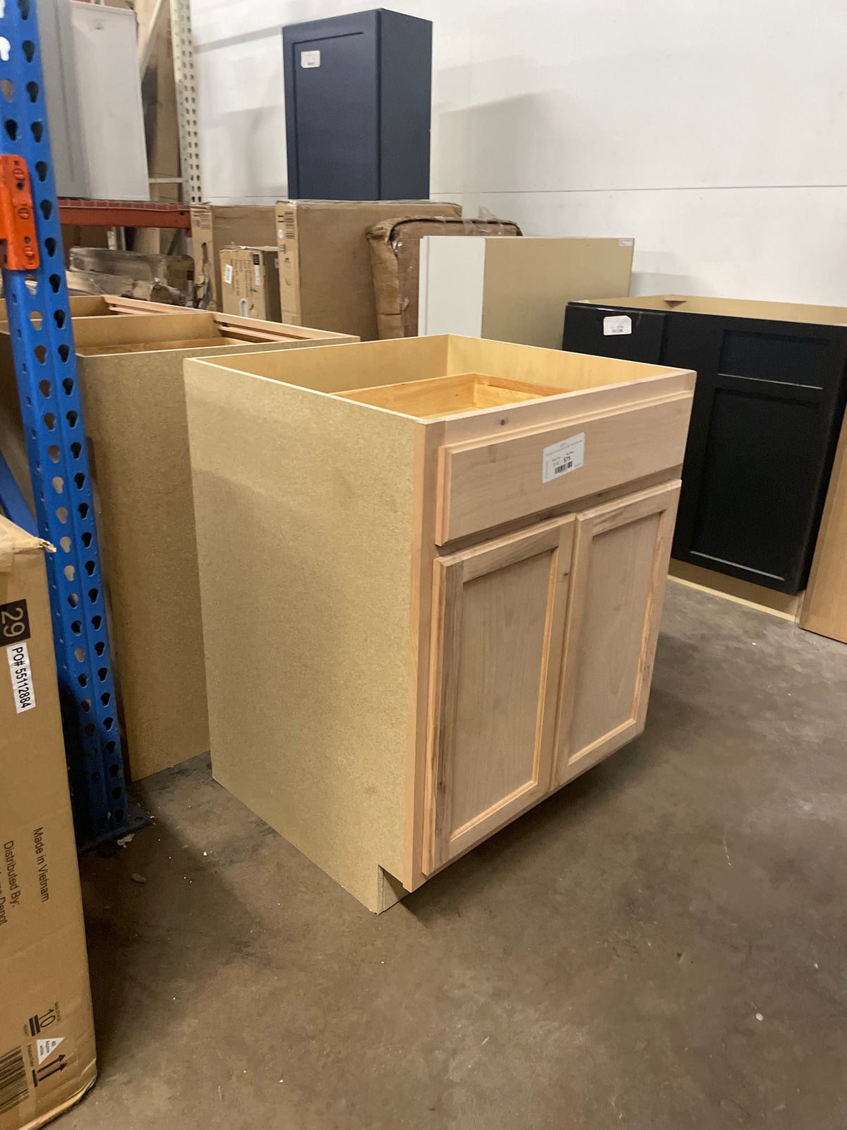 27 in. W x 24 in. D x 34.5 in. H Assembled Base Kitchen Cabinet in Unfinished with Recessed Panel