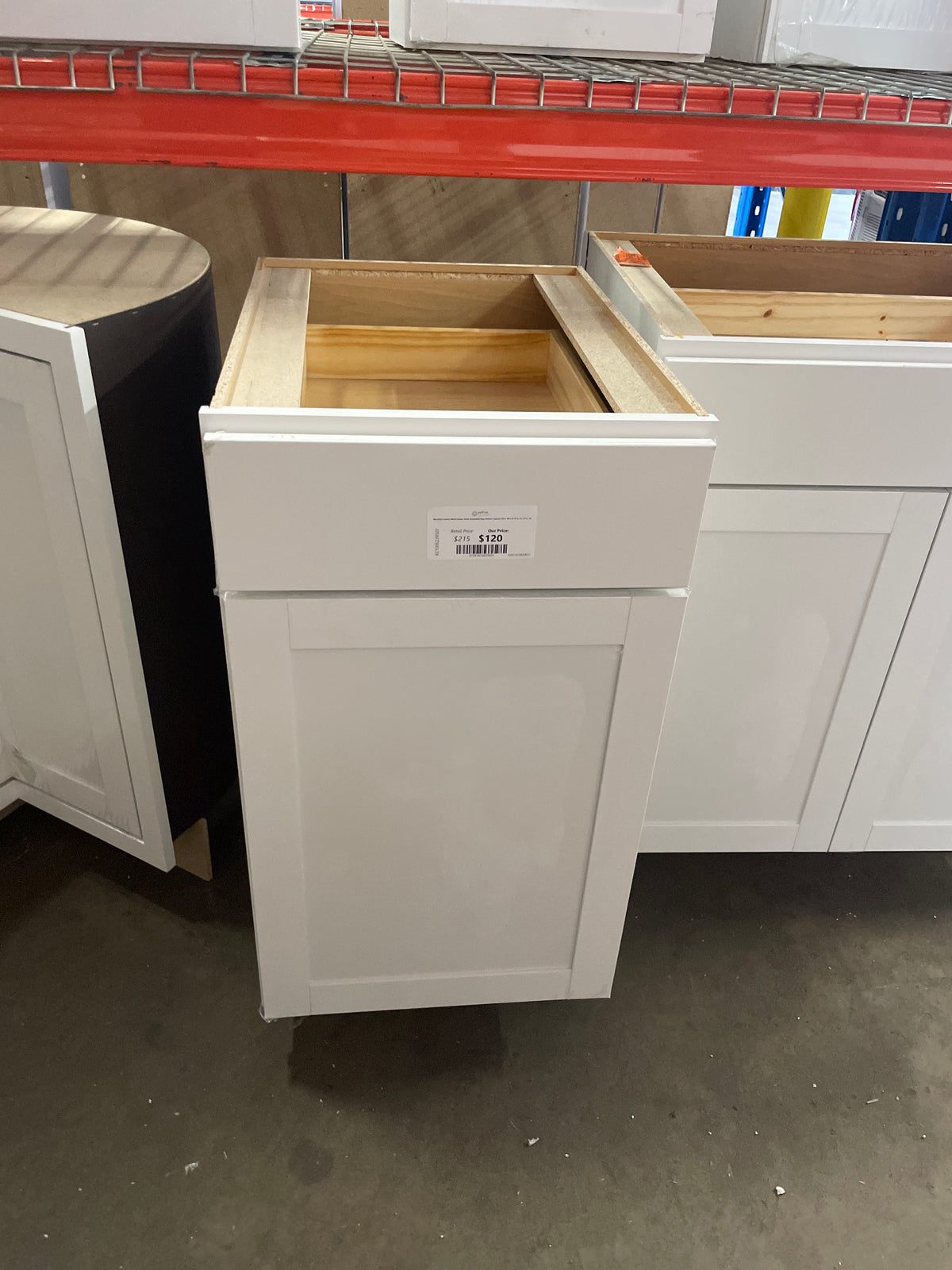 Westfield Feather White Shaker Stock Assembled Base Kitchen Cabinet (18 in. W x 23.75 in. D x 35 in. H)