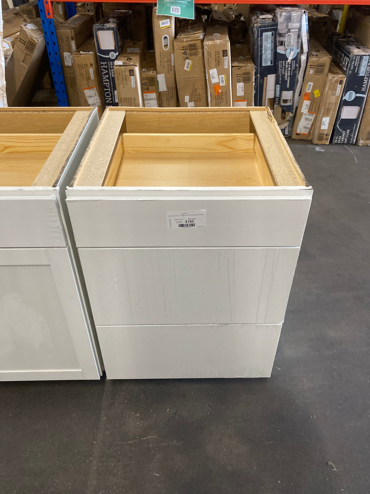 Westfield 24 in. W x 24 in. D x 35 in. H Shaker Stock Drawer Base Kitchen Cabinet in Feather White