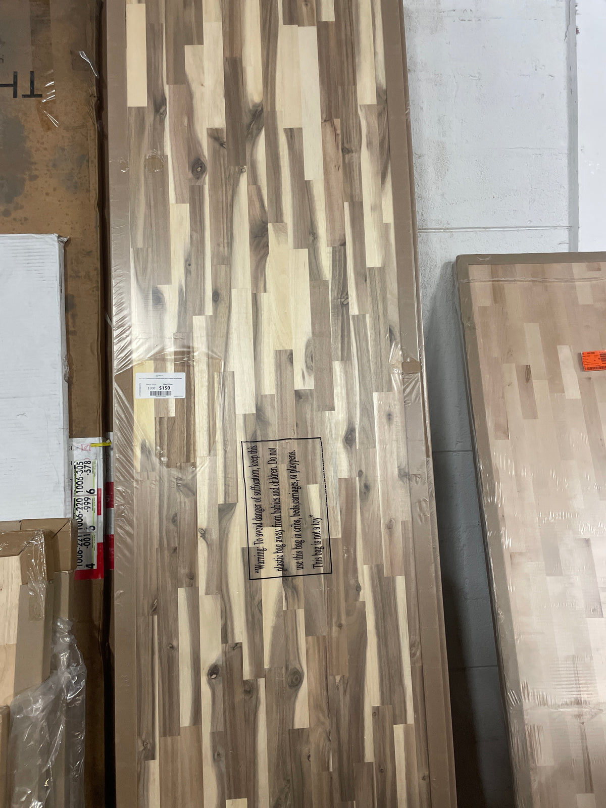 8 ft. L x 25 in. D Unfinished Acacia Solid Wood Butcher Block Countertop with Square Edge