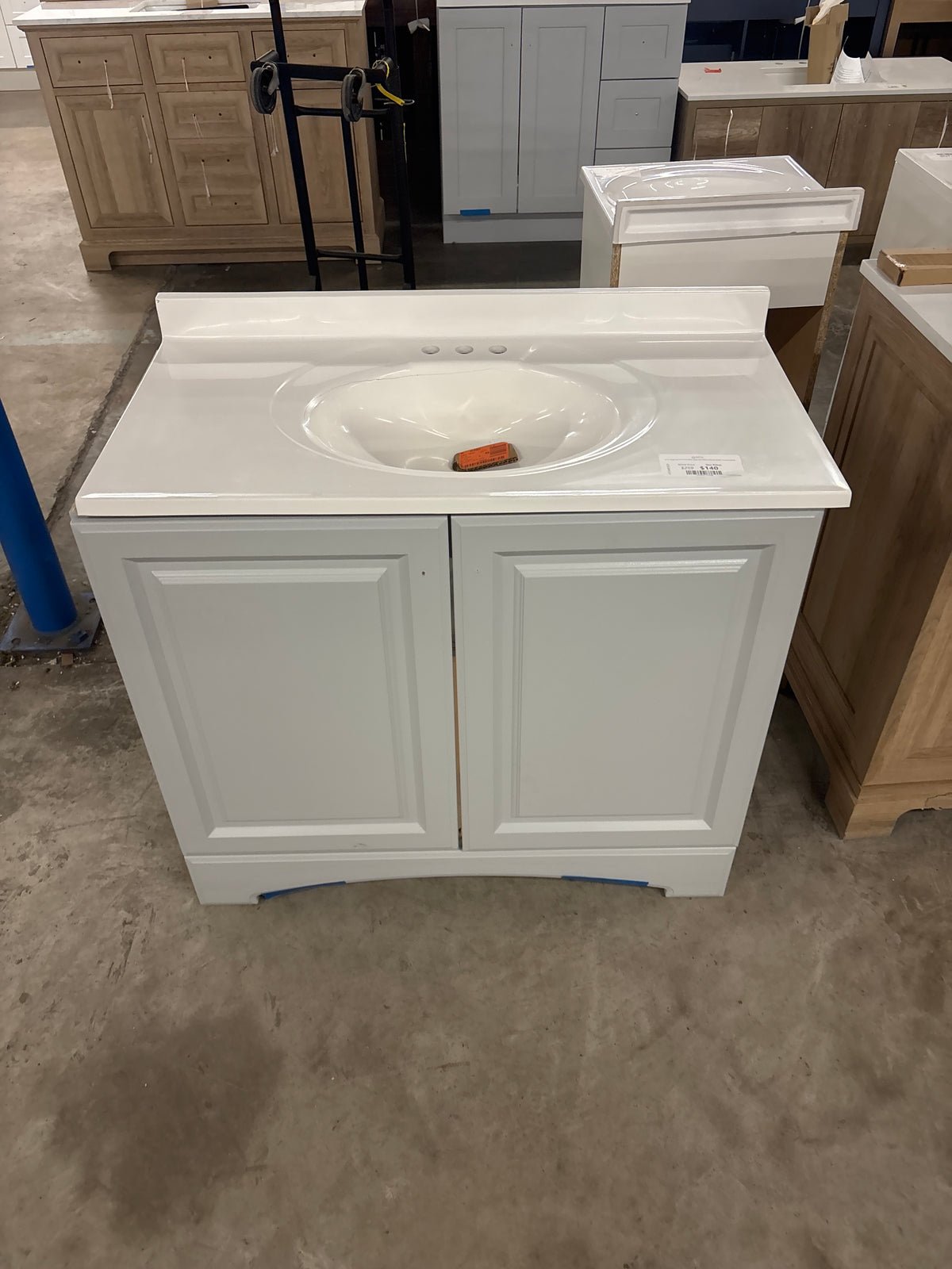 37 in. Single Sink Pearl Gray Bath Vanity with White Cultured Marble Top (Assembled)