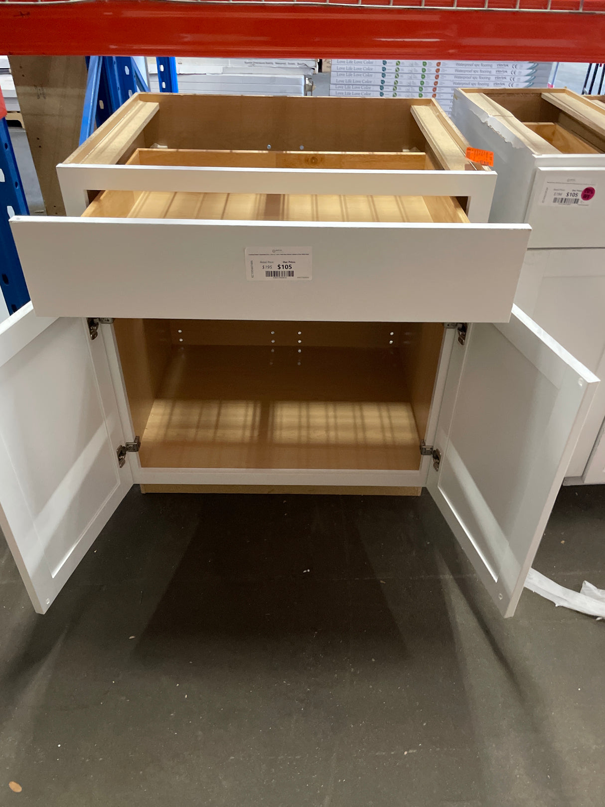 Courtland Shaker Assembled 30 in. x 34.5 in. x 24 in. Stock Base Kitchen Cabinet in Polar White Finish