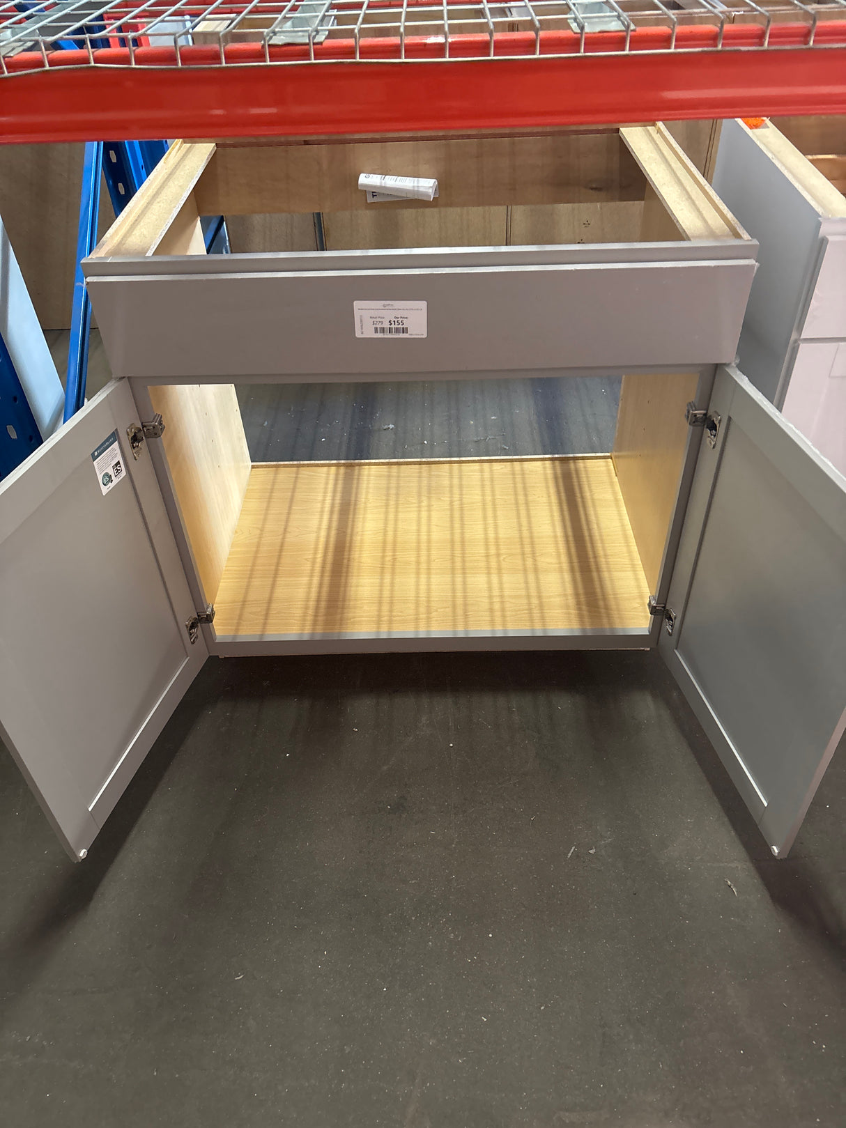 Westfield Dusk Gray Shaker Stock Assembled Sink Base Kitchen Cabinet (36 in. W x 23.75 in. D x 35 in. H)