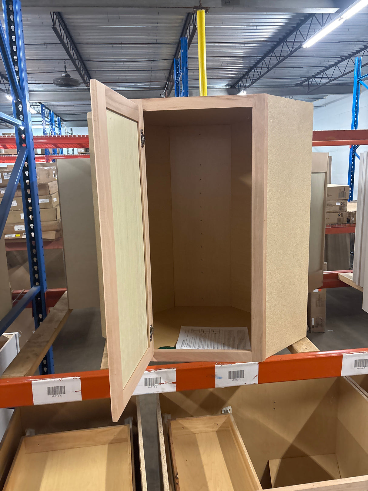 Hampton Assembled 24x36x12 in. Wall Diagonal Cabinet in Unfinished Beech