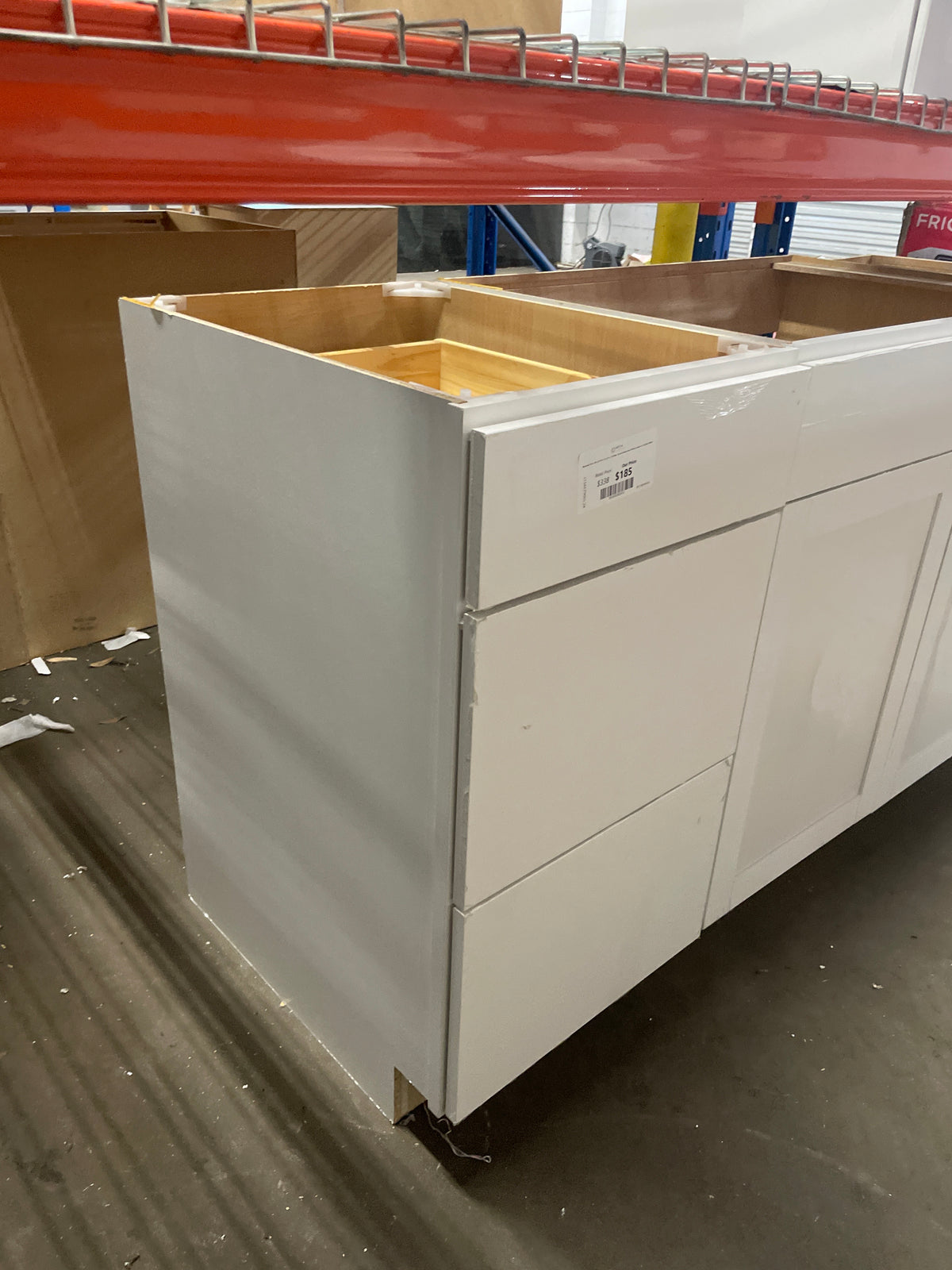 Westfield 18 in. W x 23.75 in. D x 35 in. H Shaker Stock Drawer Base Kitchen Cabinet in Feather White