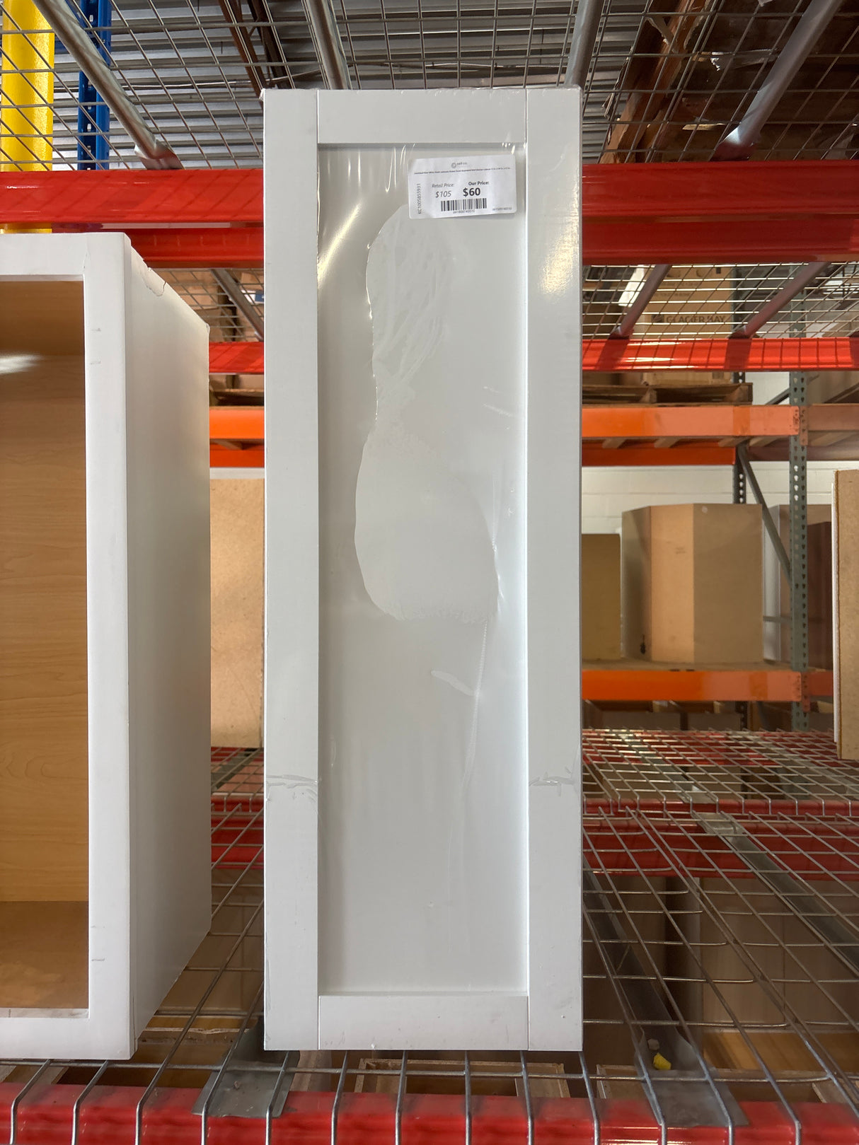 Courtland Polar White Finish Laminate Shaker Stock Assembled Wall Kitchen Cabinet 12 in. x 36 in. x 12 in.