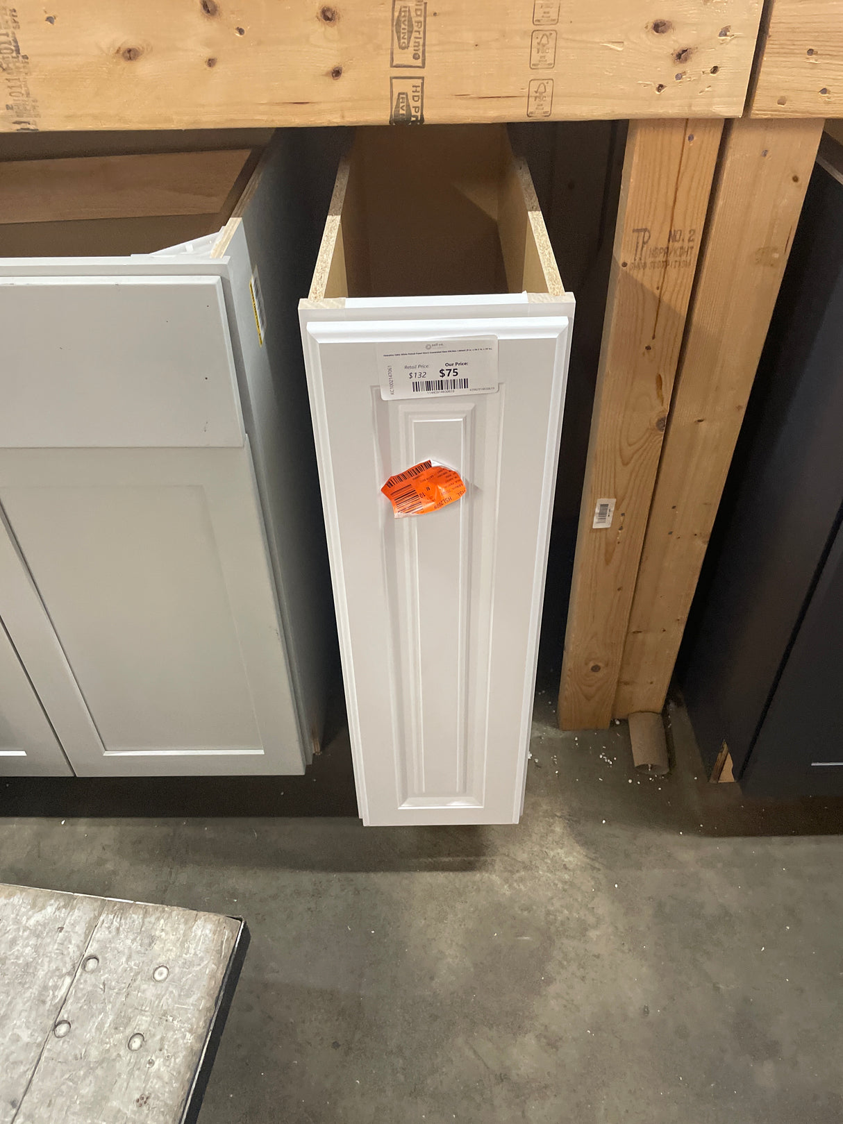 Hampton Satin White Raised Panel Stock Assembled Base Kitchen Cabinet (9 in. x 34.5 in. x 24 in.)