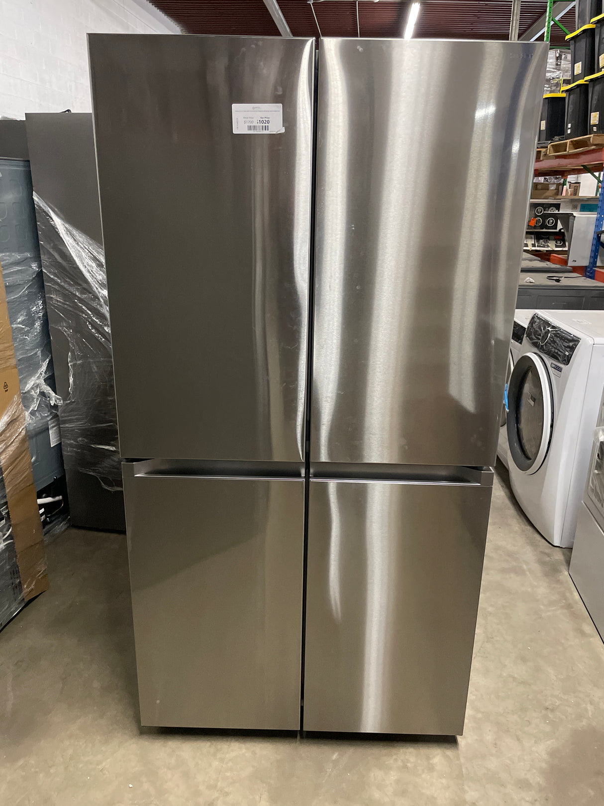 Samsung 23 cu. ft. Counter Depth 4-Door French Door Refrigerator with Beverage Center in Stainless Steel