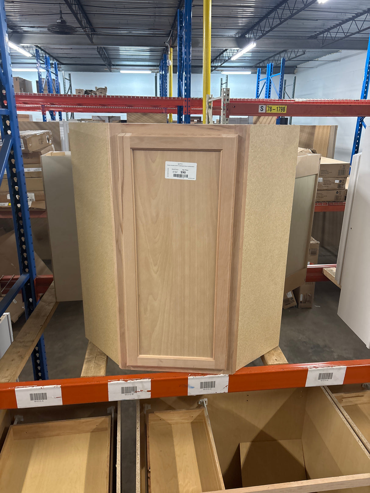 Hampton Assembled 24x36x12 in. Wall Diagonal Cabinet in Unfinished Beech