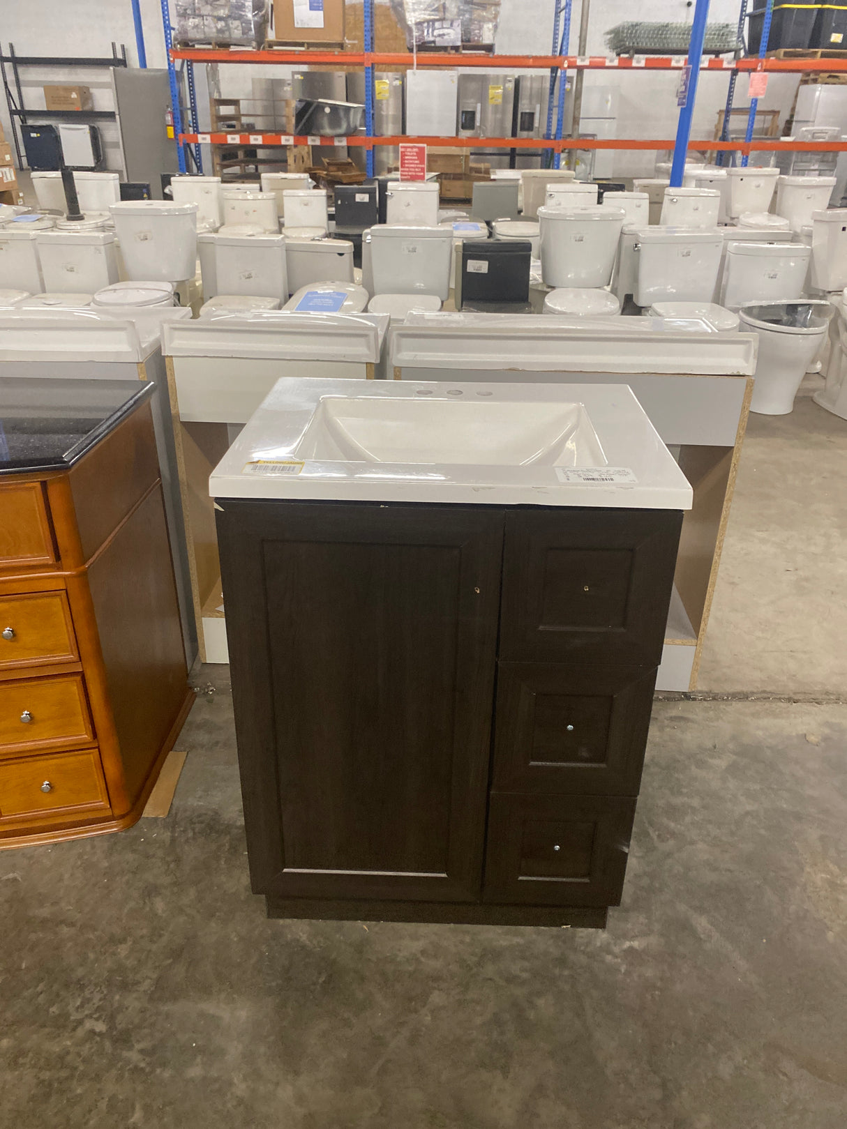 Bannister 25 in. Single Sink Dusk Bath Vanity with White Cultured Marble Top (Assembled)