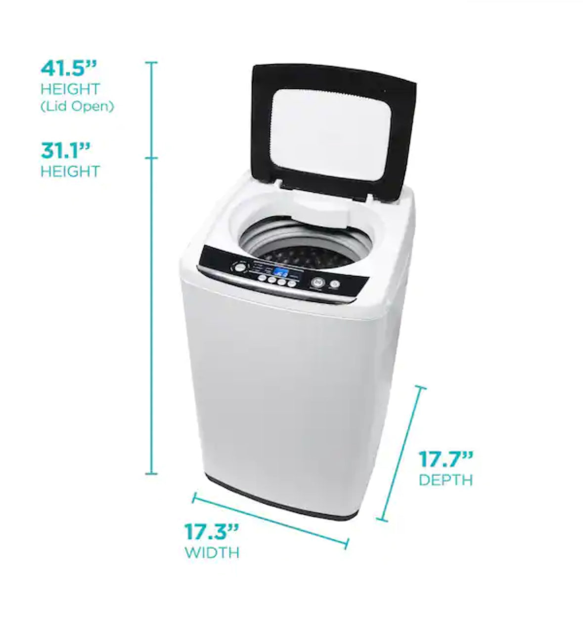 17.69 in. W 0.9 cu. ft. White Portable Top Load Washing Machine