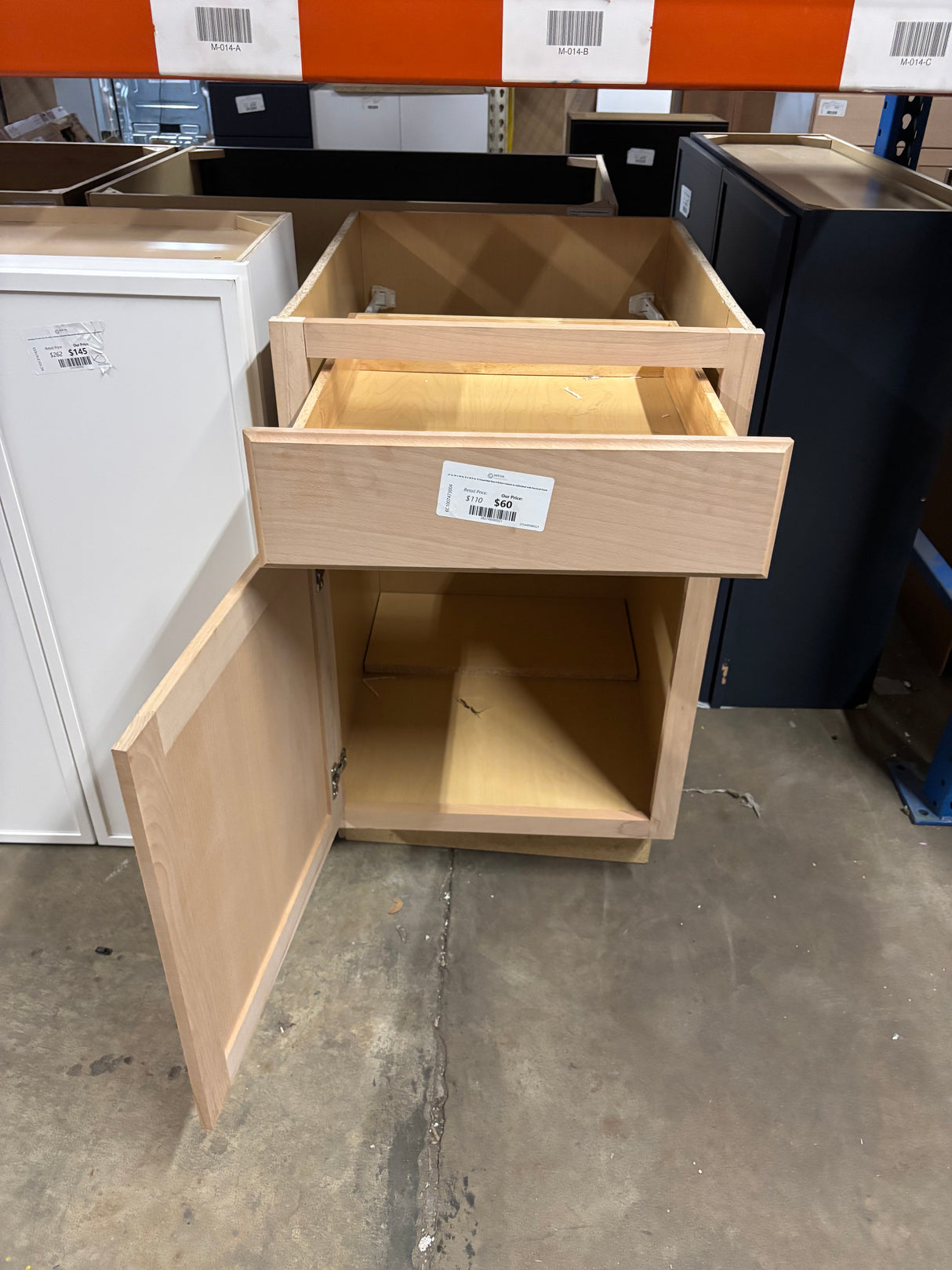 21 in. W x 24 in. D x 34.5 in. H Assembled Base Kitchen Cabinet in Unfinished with Recessed Panel