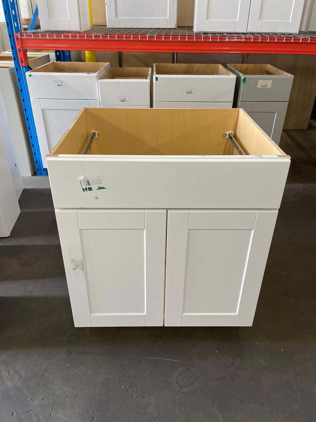 Shaker 30 in. W x 24 in. D x 34.5 in. H Assembled Sink Base Kitchen Cabinet in Satin White