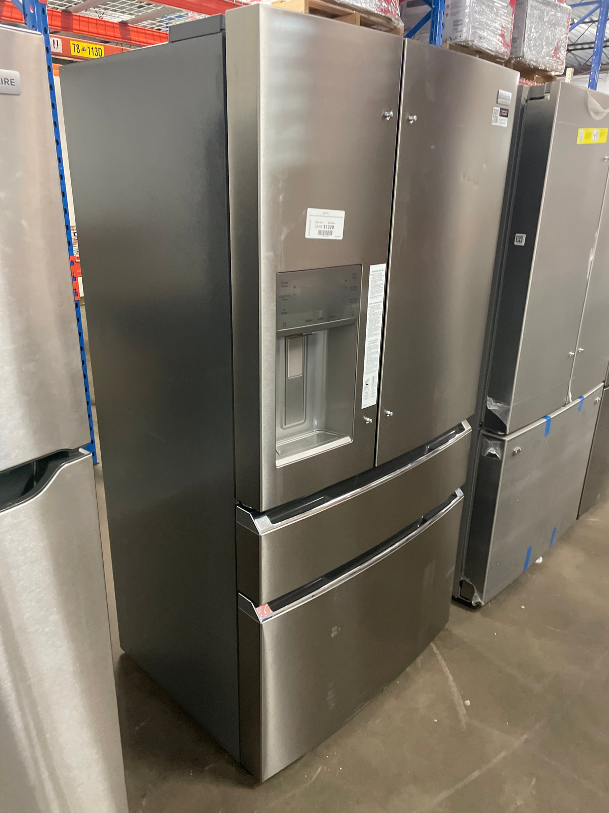 Gallery 36 in. 22 cu. ft. Counter-Depth 4-Door French Door Refrigerator in Smudge-Proof Stainless Steel