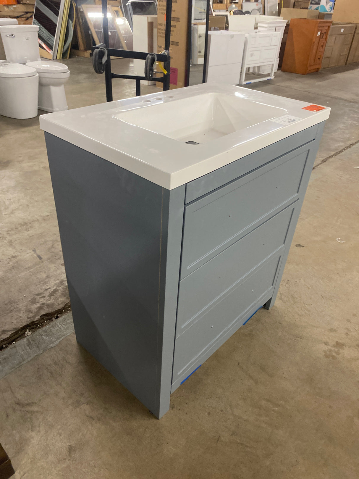 Hailey 31 in. Single Sink Laguna Blue Bath Vanity with White Cultured Marble Top (Assembled)