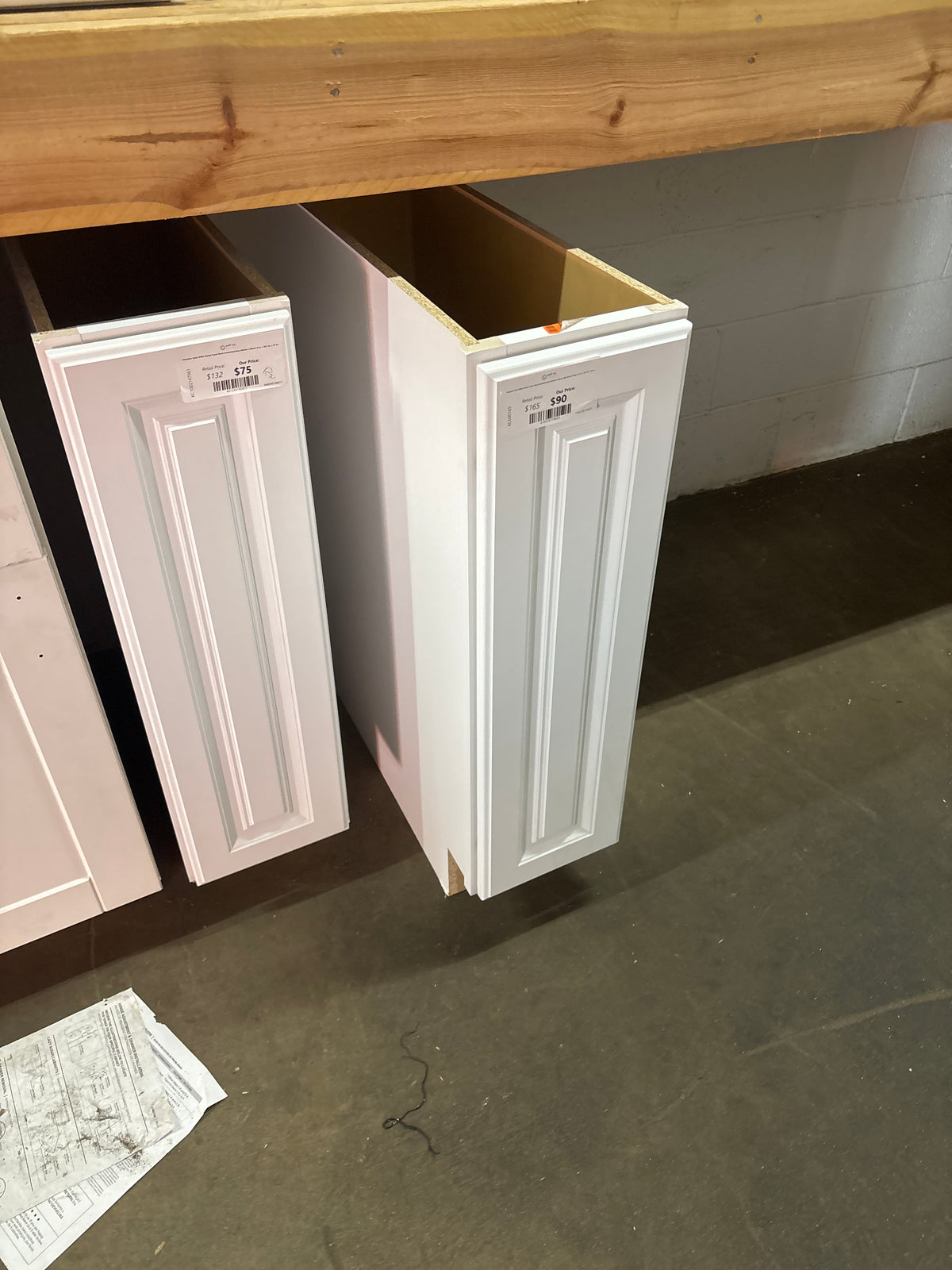 Hampton Satin White Raised Panel Stock Assembled Base Kitchen Cabinet with Drawer Glides (12 in. x 34.5 in. x 24 in.)