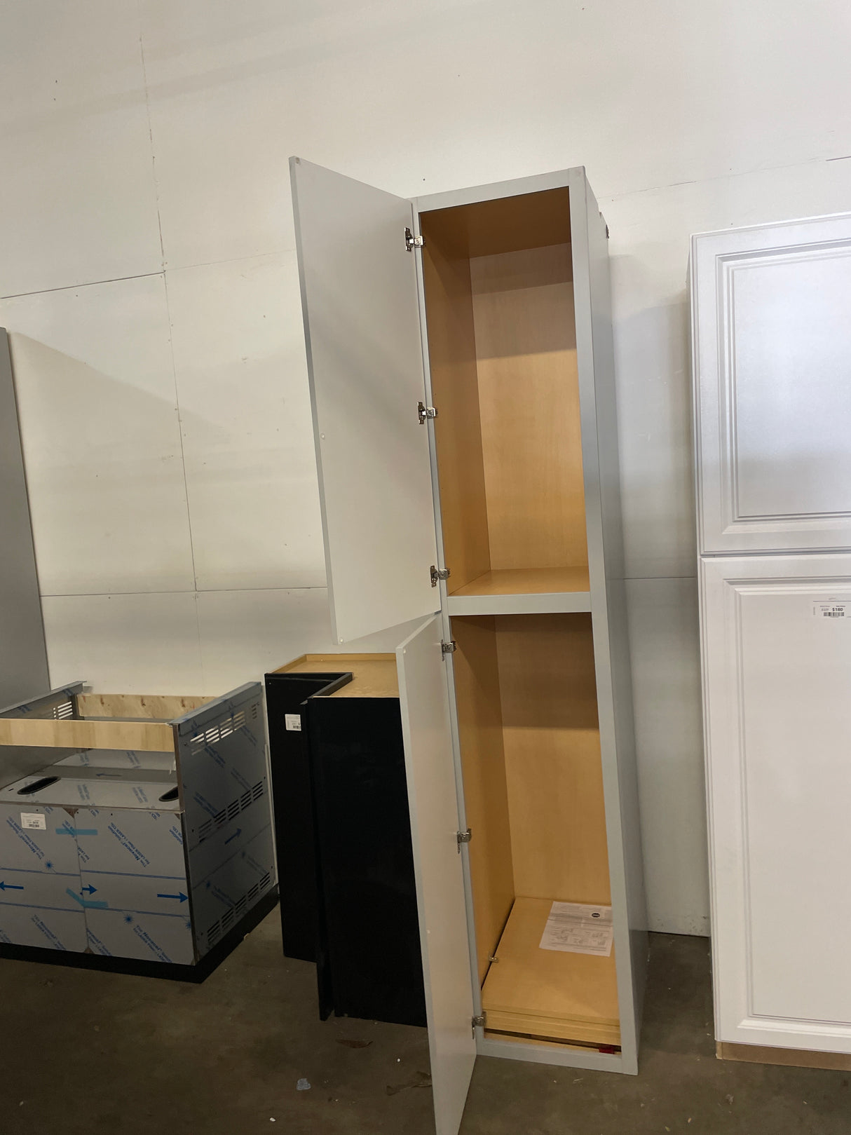 Shaker Assembled 18x96x24 in. Pantry Kitchen Cabinet in Dove Gray