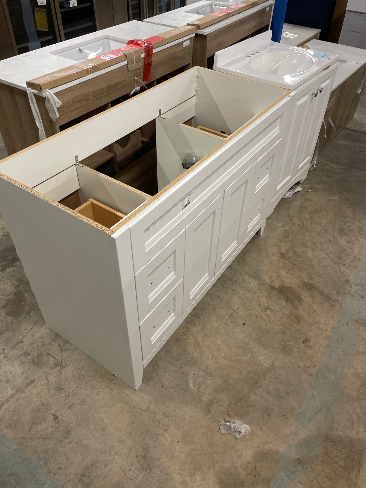 Ridge 48 in. W x 22 in. D x 34 in. H Bath Vanity Cabinet without Top in White
