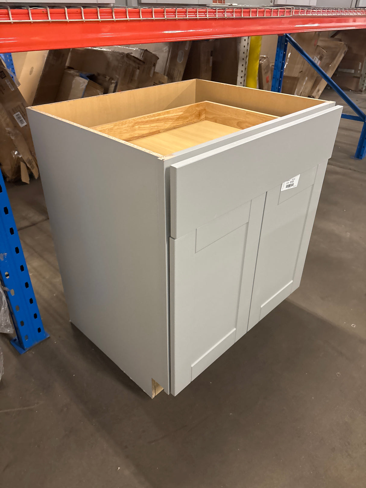 Shaker Dove Gray Stock Assembled Base Kitchen Cabinet with Ball-Bearing Drawer Glides (30 in. x 34.5 in. x 24 in.)