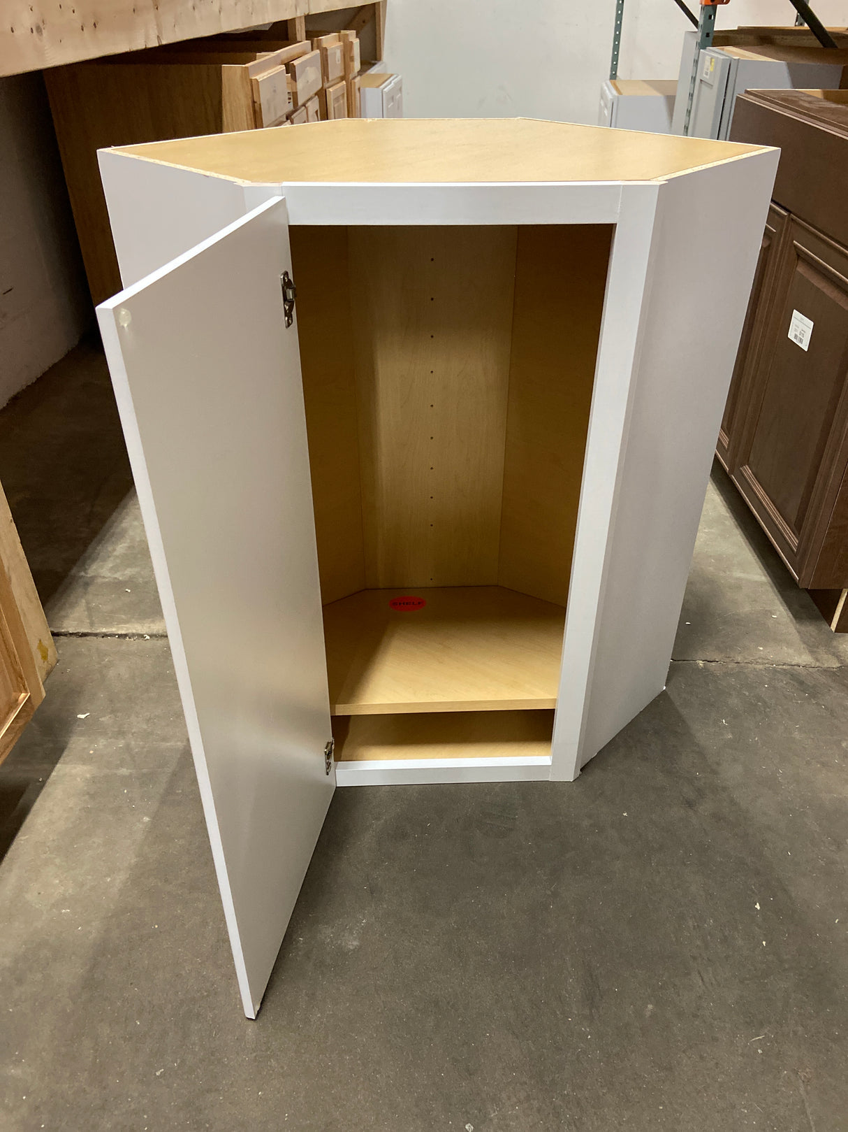 Hampton Assembled 24x36x12 in. Diagonal Corner Wall Kitchen Cabinet in Satin White