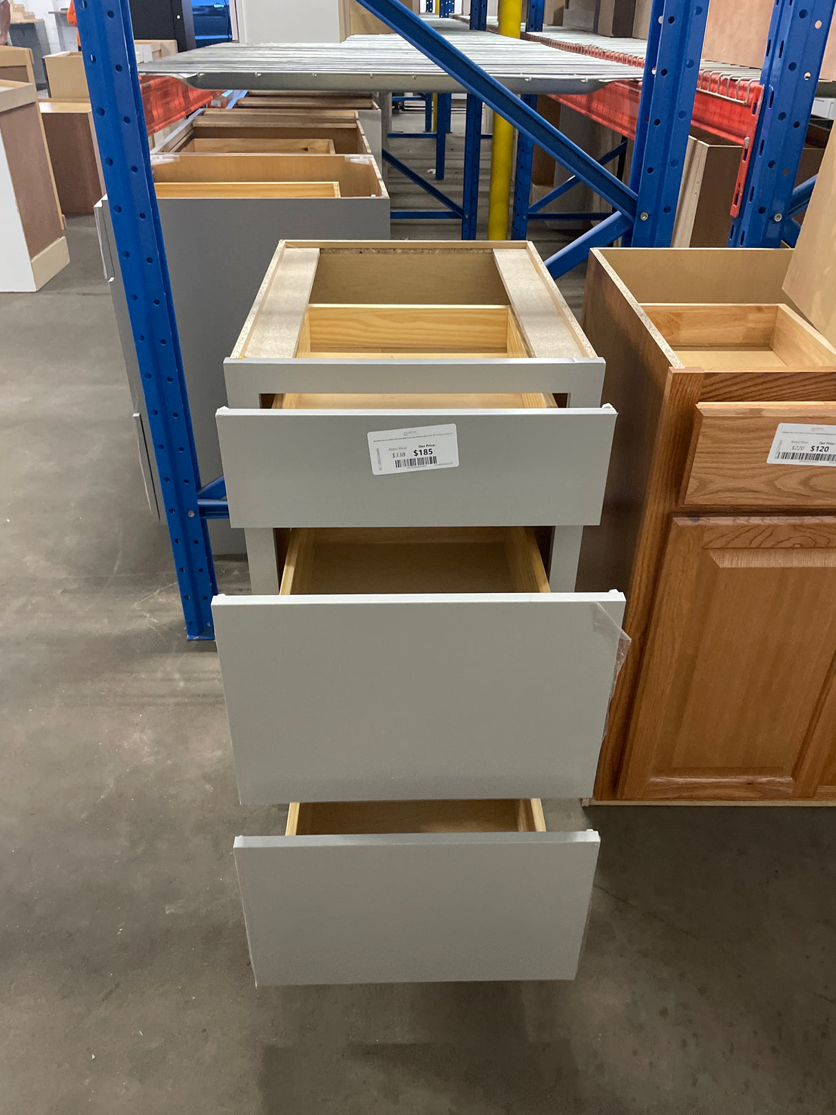 Westfield Dusk Gray Shaker Stock Assembled Drawer Base Kitchen Cabinet (18 in. W x 23.75 in. D x 35 in. H)