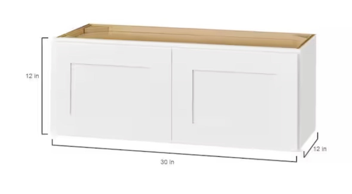 Avondale 33 in. W x 24 in. D x 18 in. H Ready to Assemble Plywood Shaker Wall Bridge Kitchen Cabinet in Alpine White