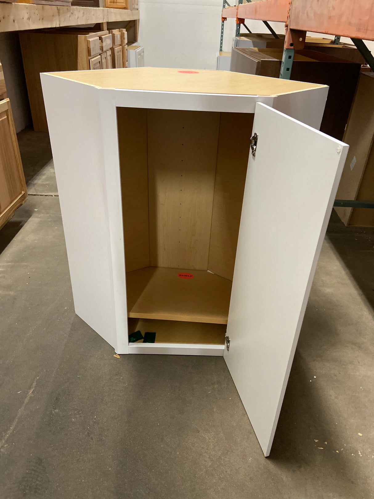 Hampton Assembled 24x36x12 in. Diagonal Corner Wall Kitchen Cabinet in Satin White