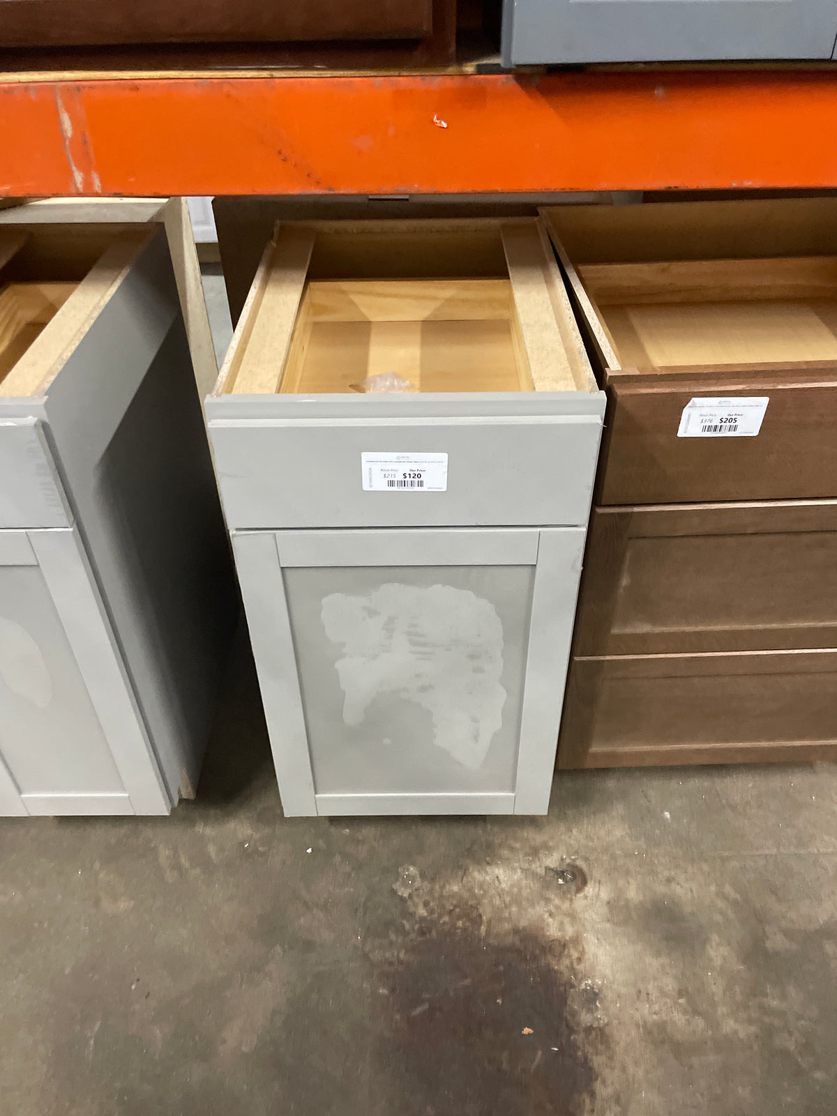 Westfield Dusk Gray Shaker Stock Assembled Base Kitchen Cabinet (18 in. W x 23.75 in. D x 35 in.)