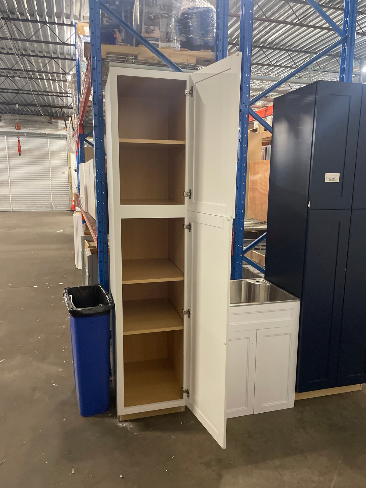 Westfield Feather White Shaker Stock Assembled Pantry Cabinet (18 in. W x 23.75 in. D x 84 in. H)