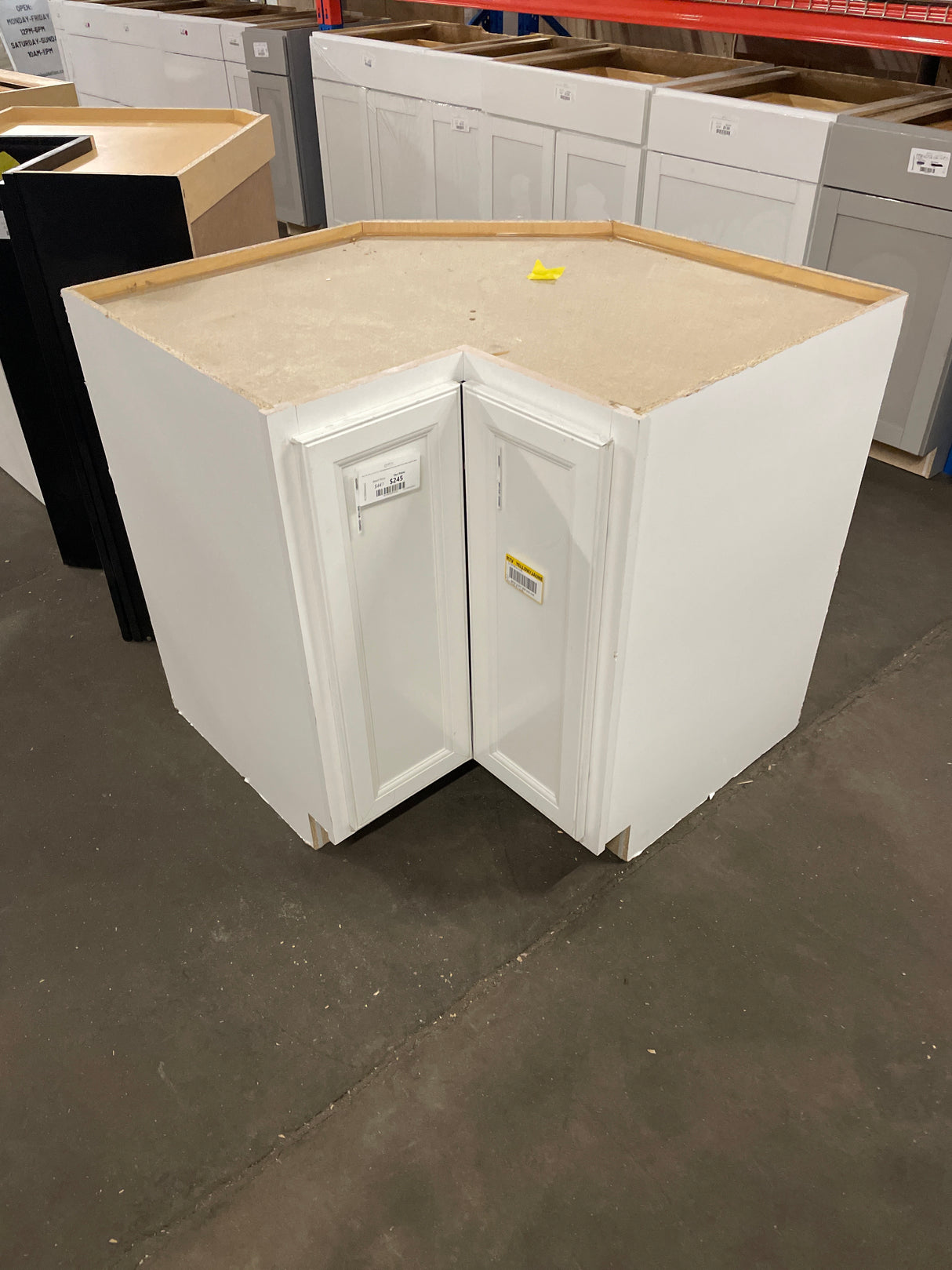 36 in. W x 24 in. D x 34.5 in. H Assembled Raised Panel Lazy Susan Corner Base Cabinet in White