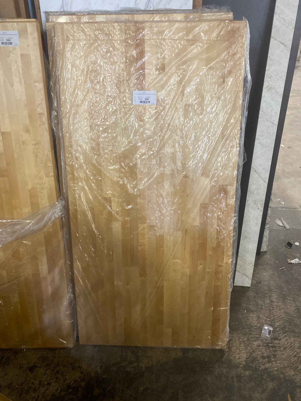 5 ft. L x 30 in. D Finished Engineered Birch Butcher Block Desktop Countertop