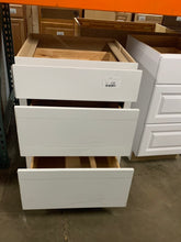 Load image into Gallery viewer, Courtland Shaker Assembled 24 in. x 34.5 in. x 24 in. Stock Drawer Base Kitchen Cabinet in Polar White
